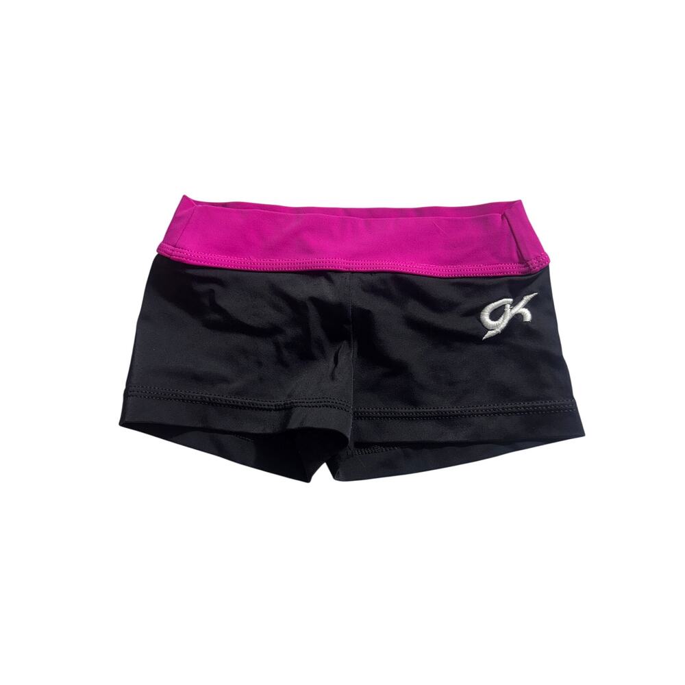 GK girls black and pink gymnastics practice shorts Size XS